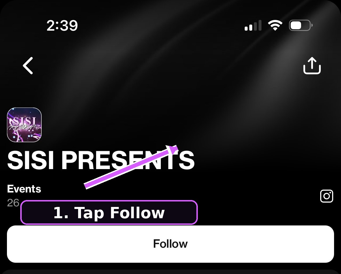 Tap Follow on the SiSi Presents Posh page