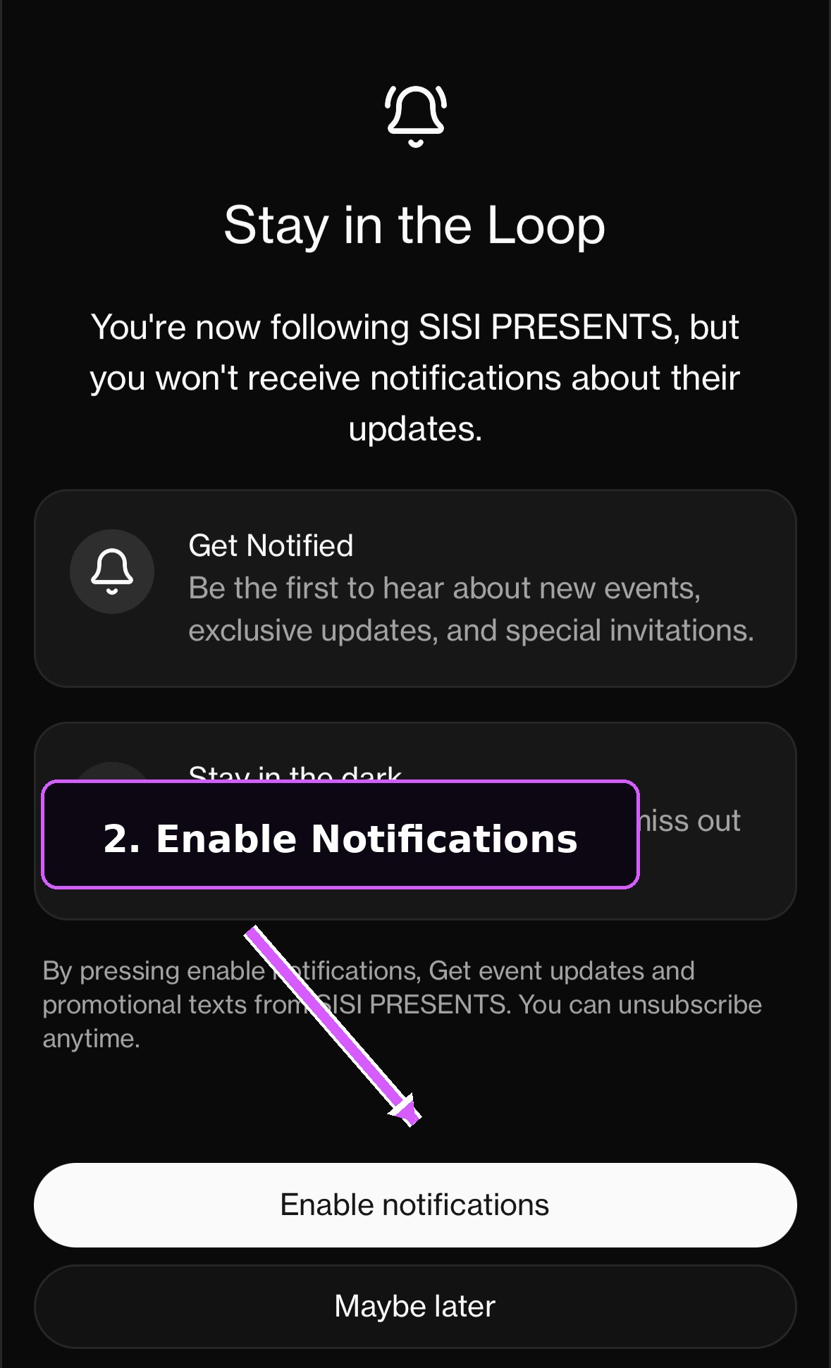 Enable notifications on Posh